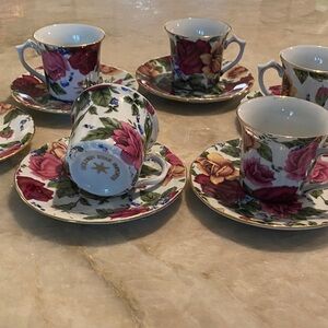 Floral Porcelain Tea Cup and Saucer Set